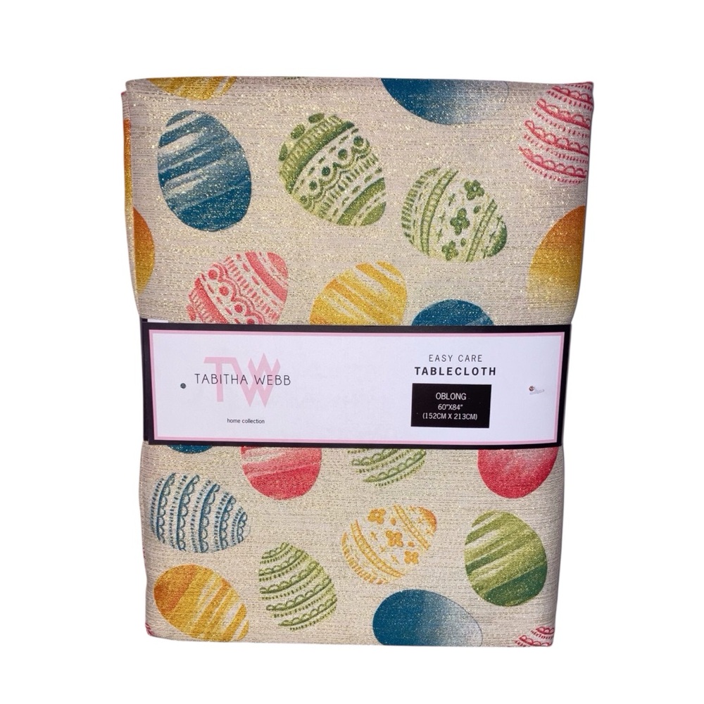 Tabitha Webb Easy Care Egg Print Tablecloth - Multicolor